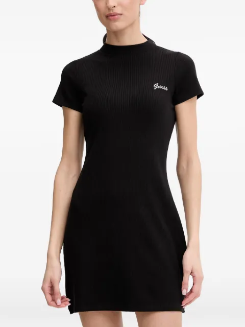 GUESS USA mini Lavinia logo-embroidered ribbed-knit dress Black V6RK06K8RT2