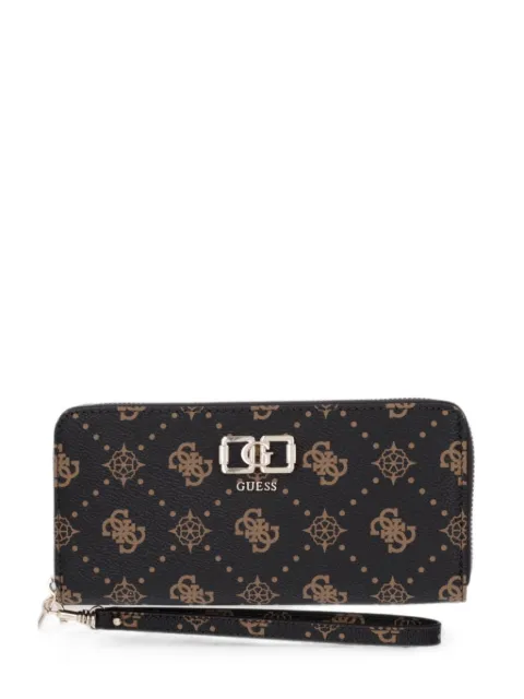 GUESS USA Emelie logo-print zip-around wallet Brown SWGP9928146