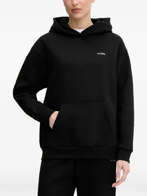 GUESS USA NAT logo-print pouch-pocket hoodie Black V6RQ14K9V31