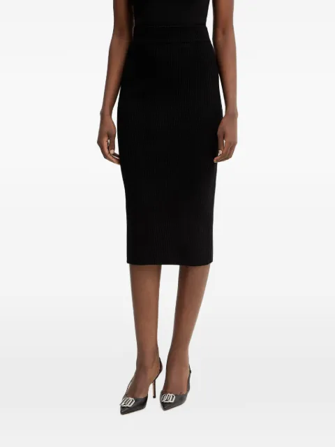 GUESS USA Terra ribbed-knit rear-slit skirt Black W6RD12Z2YJ2