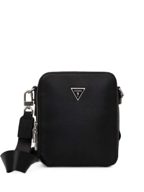 GUESS USA Torino saffiano-effect logo-plaque belt bag Black HMTOSAP4253