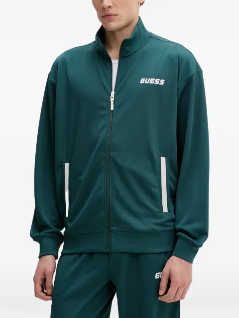 GUESS USA logo-print zip-up sweatshirt Green Z6RQ06KD482
