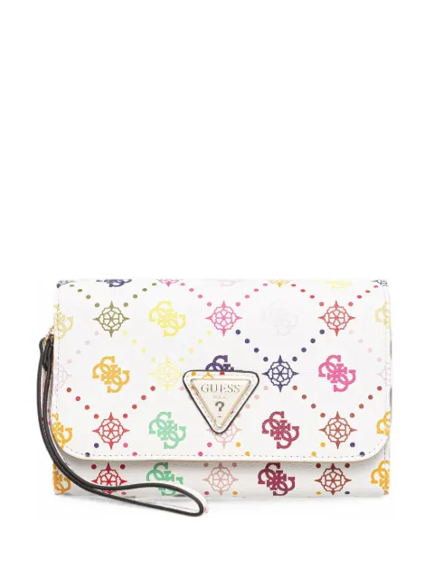 GUESS USA Silia monogram-print logo-plaque wallet White TWGM9890160