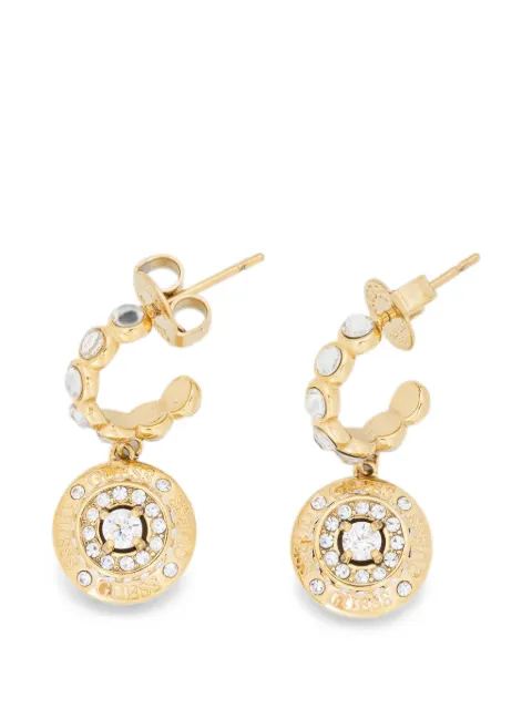 GUESS USA crystal-embellished logo-pendant earrings Gold JUBE06284JW