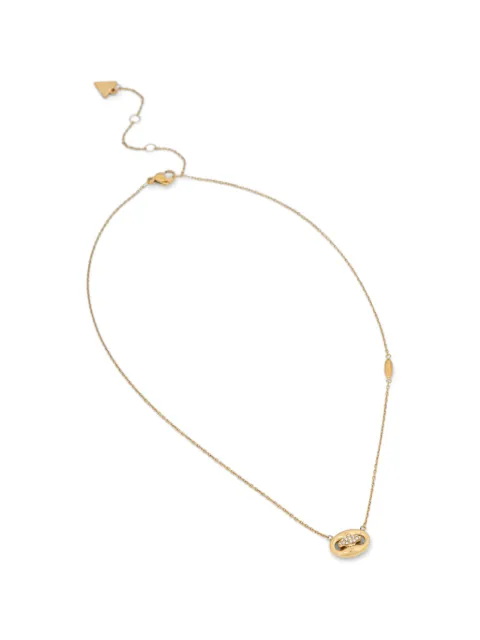 GUESS USA Marina crystal-embellished oval-pendant necklace Gold JUBN06223JW
