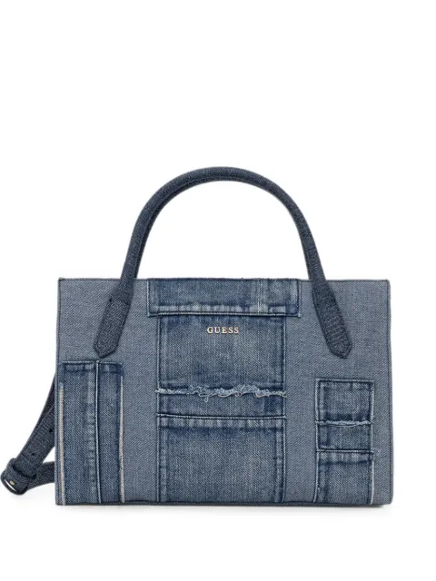 GUESS USA Jodi panelled frayed tote bag Blue HWDM9769220