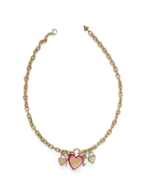 GUESS USA All You Need Is Love heart-charm cable-link necklace Gold JUBN04201JW