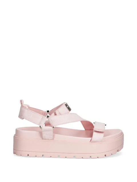 GUESS USA Fetta logo-plaque sandals Pink FLJFTTDEN03