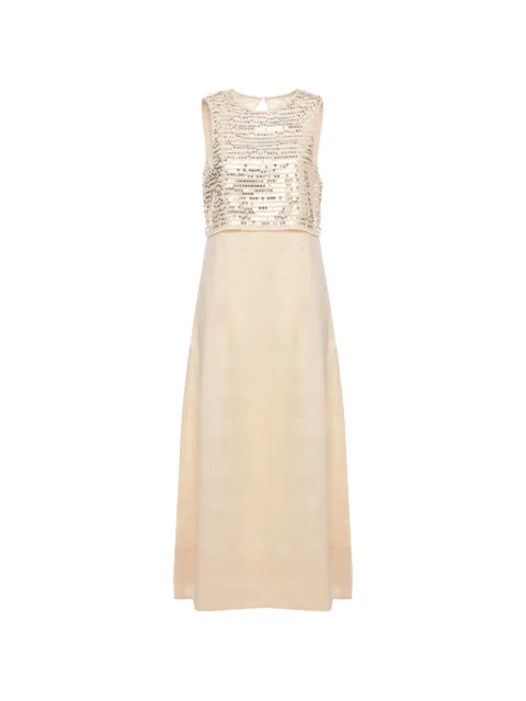 Peserico Aurea sequin-embellished dress Neutrals E0202100165941
