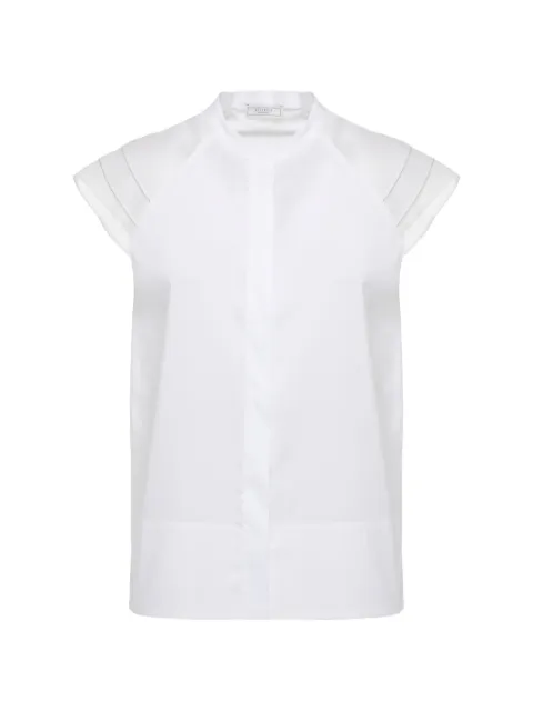 Peserico sheer-panel cap-sleeve shirt White A068258928B