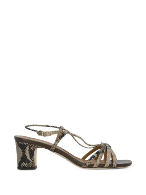 Julie Dee snake-effect heeled sandals Brown ME619