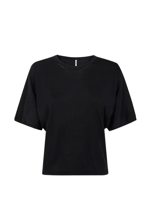 Liviana Conti fine-knit short-sleeved t-shirt Black L6SD04