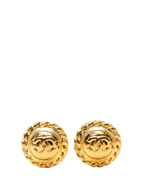 CHANEL Pre-Owned 1970-1980 CC Gold Plated Round Clip On Earrings costume earrings Gold WK54EZFTQ9EB8AT2