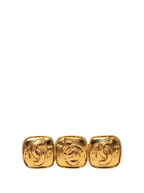 CHANEL Pre-Owned 1994 Gold Plated Triple CC Brooch costume brooch Gold XTKDXZ4SQL2V3DSF