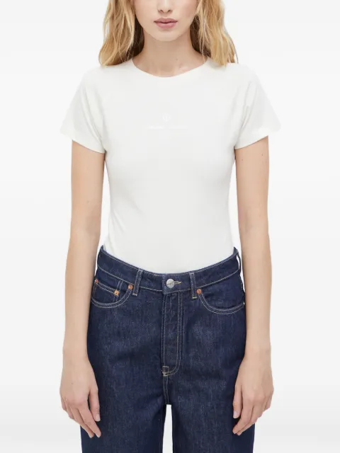SAMSOE SAMSOE raglan-sleeved logo-print T-shirt White F23200044