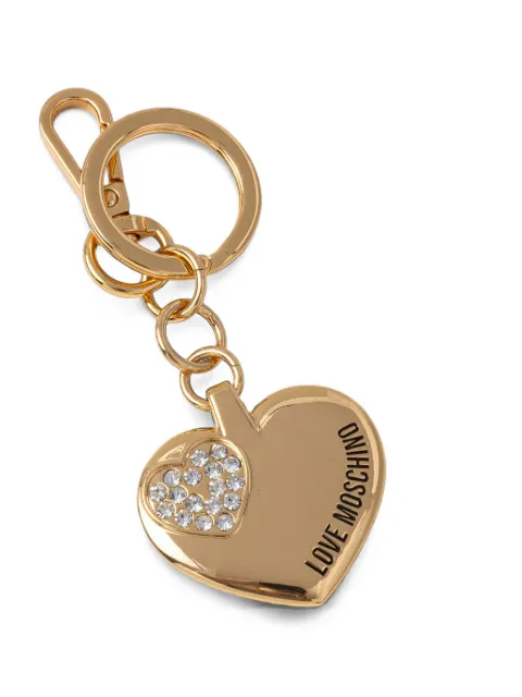 Love Moschino crystal-embellished heart-pendant keyring Gold JC5405PP1OL22