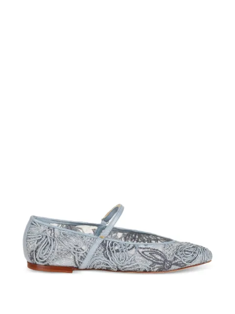 lorena paggi floral-lace flat pumps Blue 61201MARGOTAGLOVECIELO