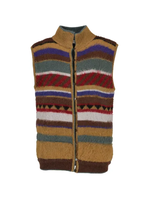 Enrico Coveri Vintage striped knitted waistcoat Neutrals MR24102510