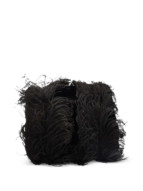 Vintage feather-trim elasticated cuffs Black BR000584