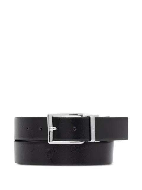 GUESS USA Milano saffiano-effect buckle-fastening belt Black BM7866P6135