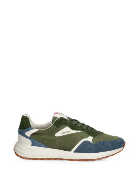GUESS USA Aria logo-print panelled sneakers Green FMJRIAELE12