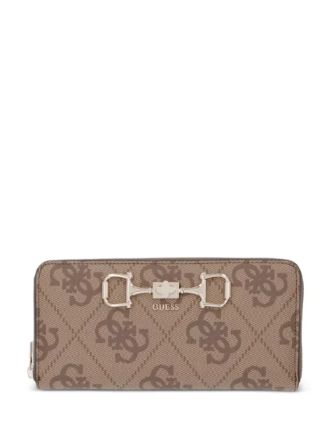GUESS USA logo-print zip-up wallet Brown SWOS9924146