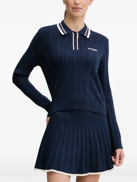 GUESS USA cable-knit polo sweater Blue V6RR01Z4652
