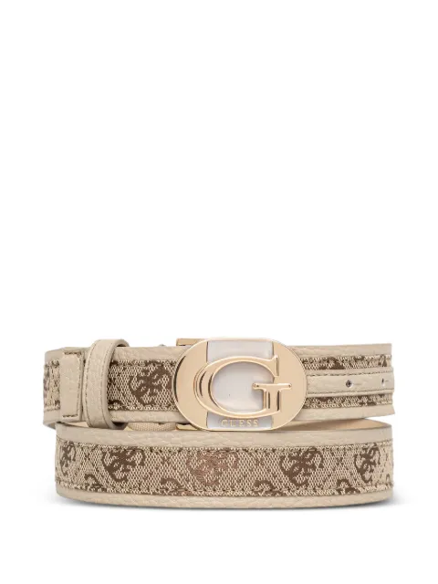 GUESS USA Jessa monogram-print logo-plaque belt Neutrals BW9360P6230