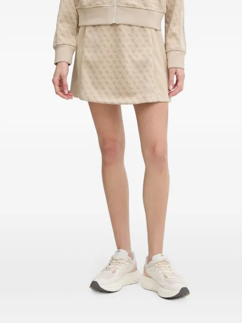 GUESS USA monogram-print panelled mini skirt Neutrals V6RD04K2042
