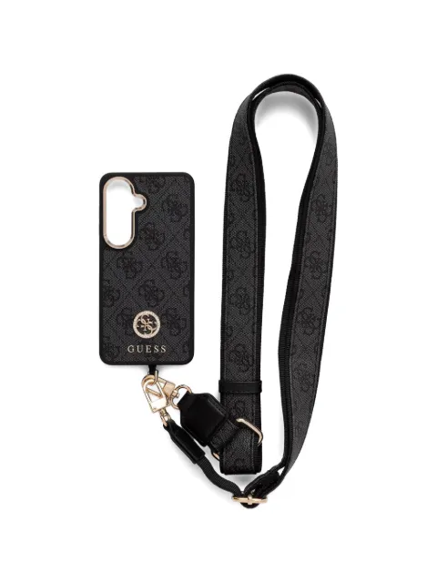 GUESS USA monogram-print logo-plaque phone case Black GUHMS26SP4G4