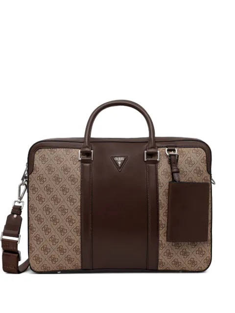 GUESS USA Milano logo-print briefcase Neutrals HMMILLP6269