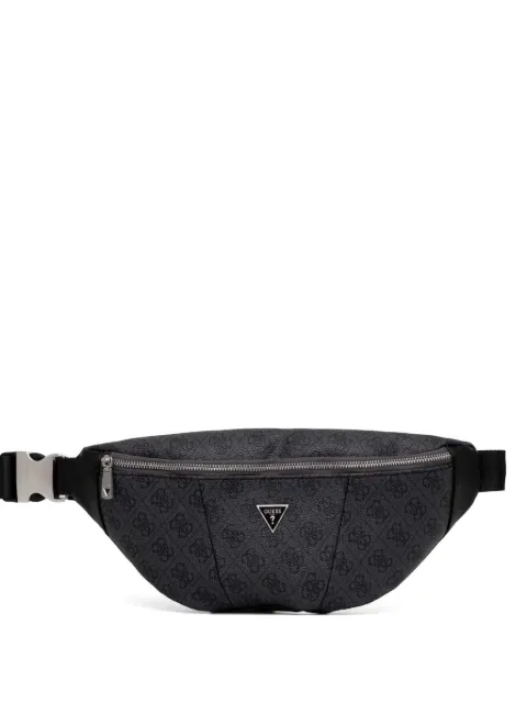 GUESS USA monogram-print logo-plaque belt bag Black HMEVZLP3431