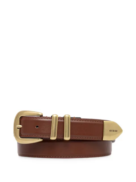 GUESS USA logo-plaque buckle-fastening belt Brown BW9282P5430