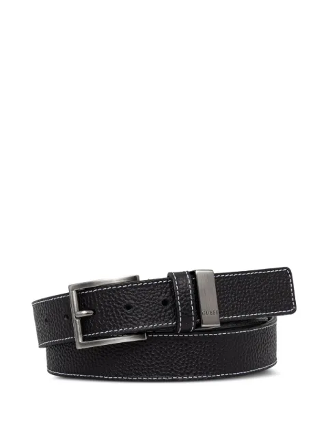 GUESS USA pebbled contrast-stitch belt Black BM7873P6235