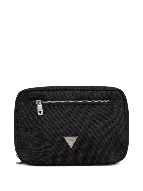 GUESS USA Berna logo-plaque zip-around wash bag Black PMBEHNP6241