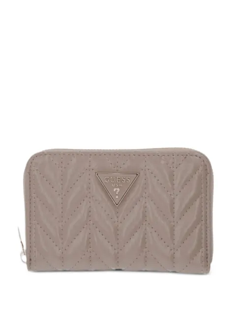 GUESS USA Cheryl chevron-quilted logo-plaque wallet Neutrals SWTQ9720140