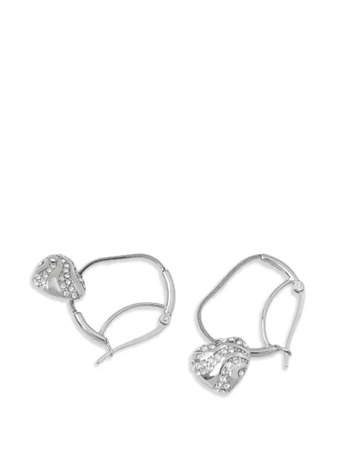 GUESS USA crystal-embellished heart earrings Silver JUBE04505JW