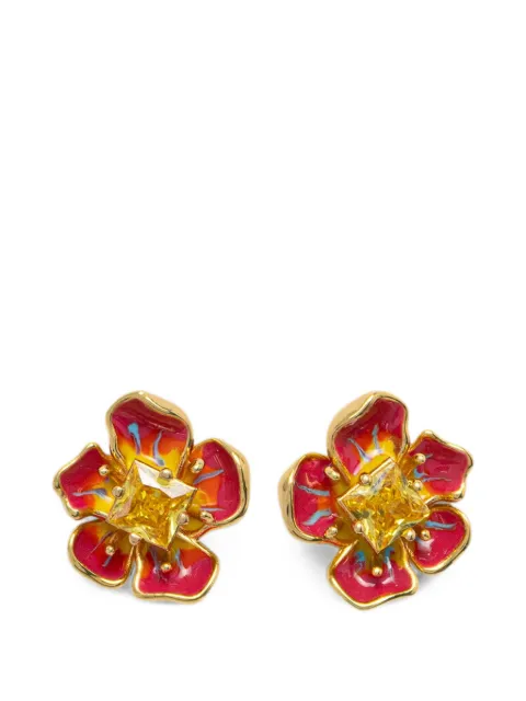 GUESS USA Floris crystal-embellished floral earrings Gold JUBE06108JW