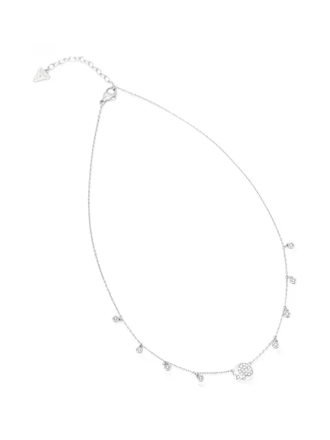 GUESS USA Aurora crystal-embellished charm necklace Silver JUBN06238JW