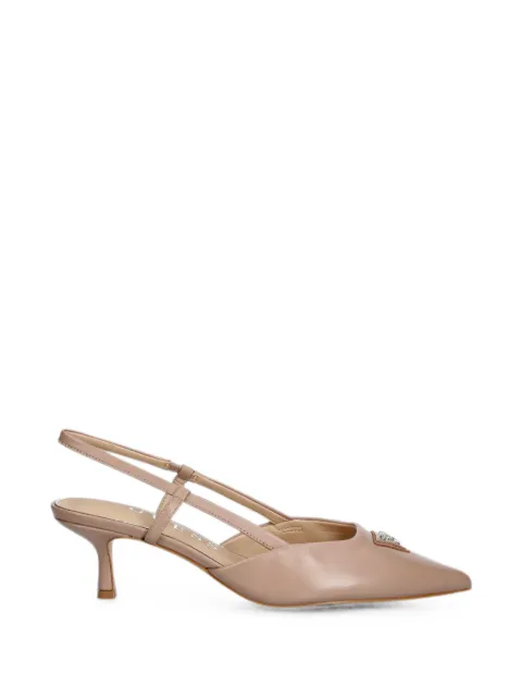 GUESS USA Yanno2 logo-plaque slingback pumps Neutrals FLJY2NLEA05