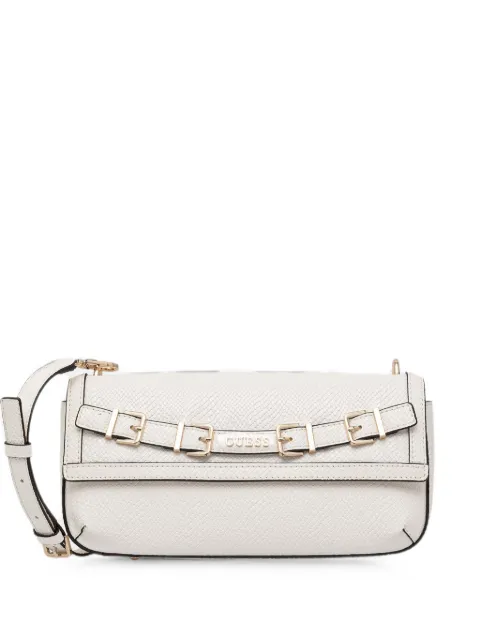 GUESS USA snake-effect buckle-detail shoulder bag Neutrals HWKG9909190
