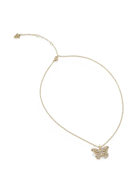 GUESS USA crystal-embellished butterfly necklace Gold JUBN06119JW