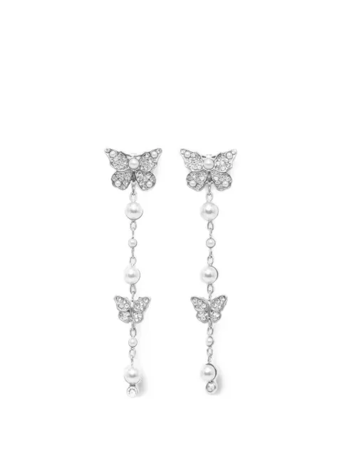 GUESS USA Borboleta butterfly faux-pearl earrings Silver JUBE06128JW
