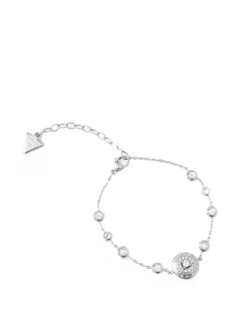 GUESS USA Sparks crystal-embellished logo-plaque bracelet Silver JUBB06274JW