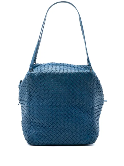 Bottega Veneta Pre-Owned 2012-2026 Nappa Intrecciato Cube shoulder bag Blue DMXHJSD0J2TRPLO9