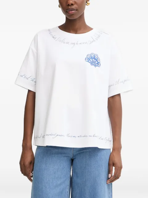 TWINSET embroidered shell-patch T-shirt White 261LM2CFF