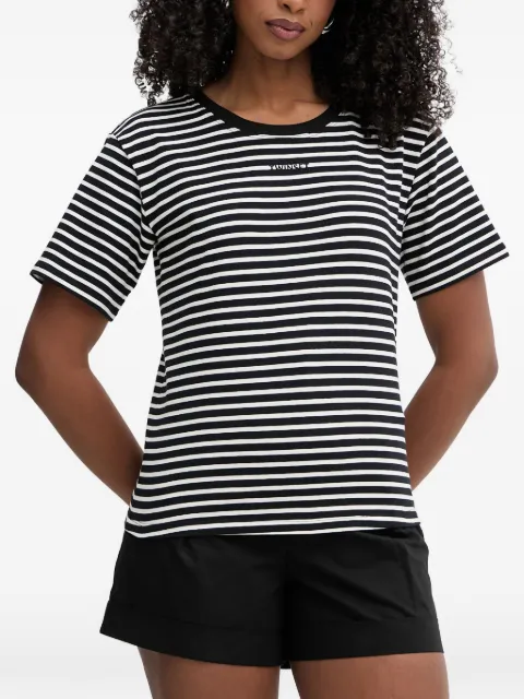 TWINSET horizontal-stripe logo-embroidered T-shirt Black 261LM2GBB