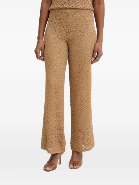 TWINSET pointelle-knit wide-leg trousers Neutrals 261LL3ACC