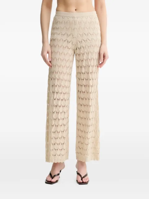 TWINSET open-knit wide-leg trousers Neutrals 261LM3ACC