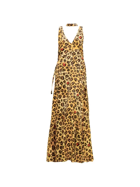 alessandro enriquez leopard-print sleeveless maxi dress Yellow SS26ED098VIANIMAL